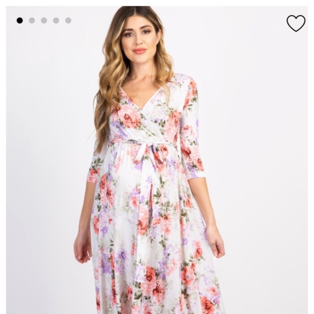 Pink Blush 💕Floral Maternity Dress